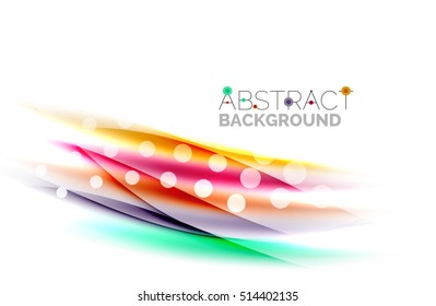 Color wavy lines with light shiny effects. Abstract background template with blank space
