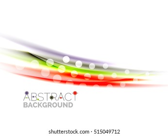 Color wavy lines with light shiny effects. Abstract background template with blank space