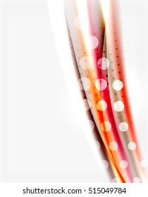 Color wavy lines with light shiny effects. Abstract background template with blank space
