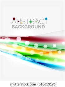 Color wavy lines with light shiny effects. Abstract background template with blank space