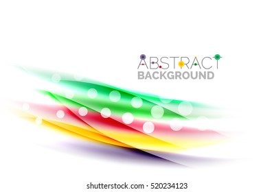 Color wavy lines with light shiny effects. Abstract background template with blank space