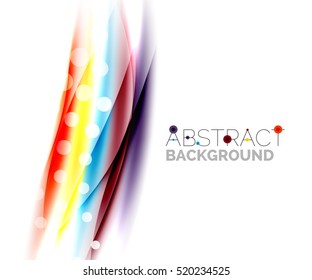 Color wavy lines with light shiny effects. Abstract background template with blank space