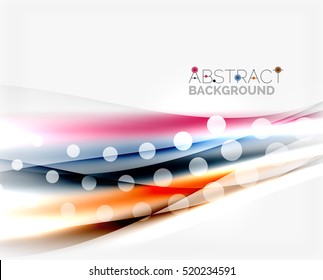 Color wavy lines with light shiny effects. Abstract background template with blank space