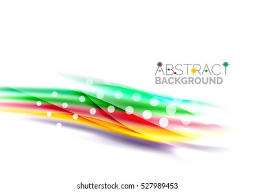 Color wavy lines with light shiny effects. Abstract background template with blank space