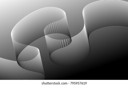 Color Wavy Lines on Gradient Background. Abstract Vector Illustration. Abstract Wave Created Using Blend Tool. Color Waved Lines for Banner, Website, Flyer Design, Web Design. Color Blend.