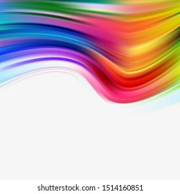 Color wavy paint streams. Vector abstract background. Acrylic paint
