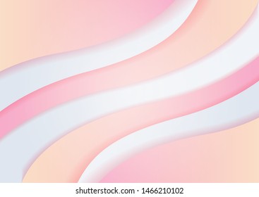 color wavy stripes background. Abstract papercut decoration. 3d topography relief. Vector realistic illustration. Modern cover layout template