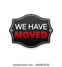 Color we have moved thin line bubble. concept of locator land mark like ecommerce delivery or transfer label.