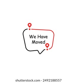 color we have moved thin line bubble. concept of locator land mark like ecommerce delivery or transfer label. flat simple trendy outline logotype graphic