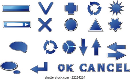 Color web buttons. For any use. Easy to edit.