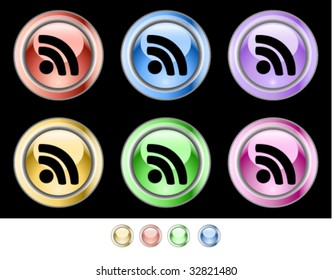 Color web buttons. Vector illustration.