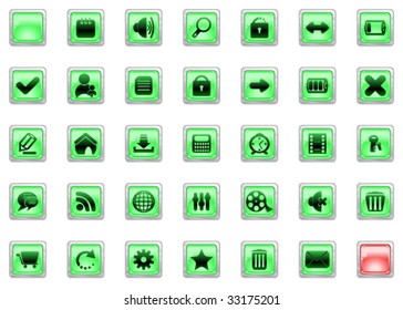 Color web buttons. Vector illustration