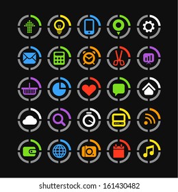 Color web icons on circles collection