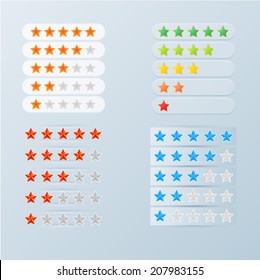 Color web rating stars set 