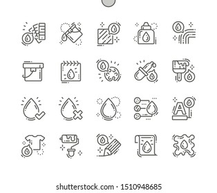 Farblich gut gestaltete Pixel perfekte Vektorillustration Thin Line Icons 30 2x Grid für Web Graphics und Apps. Einfaches Minimal-Piktogramm