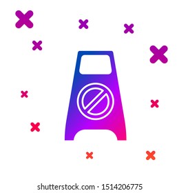 Color Wet floor and cleaning in progress icon isolated on white background. Cleaning service concept. Gradient random dynamic shapes. Vector Illustration