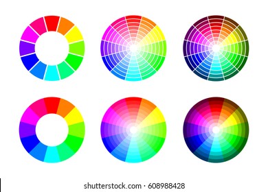 Color Wheel From 12 Color Rgb, Vector Set On White Background