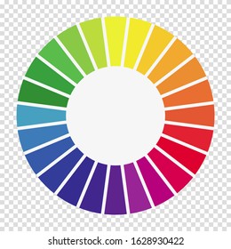 
Color wheel (24 step) on transparent background. 