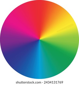 Farbkreis des Rads. Farbpalettenführung. RGB-Farbmodell. Isolierte Vektorgrafik auf weißem Hintergrund.