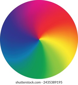 Farbkreis des Rads. Farbpalettenführung. RGB-Farbmodell. Isolierte Vektorgrafik auf weißem Hintergrund.