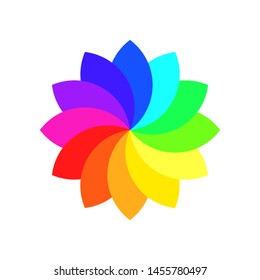 Color Wheel or Color Circle Picker Flat Vector Icon for Drawing Painting Apps and Websites.