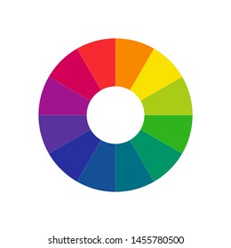 Color Wheel or Color Circle Picker Flat Vector Icon for Drawing Painting Apps and Websites.