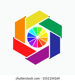 Color Wheel or Color Circle Picker Flat Vector Icon for Drawing / Painting Apps and Websites.