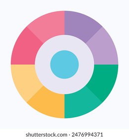Color Wheel Or Color Circle Picker Icon, Flat Style Isolated Vector Icon.