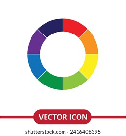 Color Wheel o Color Circle Picker icono sencillo para pintar aplicaciones y sitios web sobre fondo blanco..eps