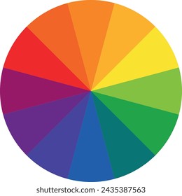 Farbkreis des Rads. RGB-Farbmodell. Isolierte Vektorgrafik.