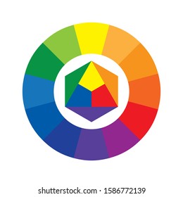 Color wheel or color circle with twelve colors