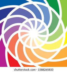 Color wheel or color circle with twelve colors