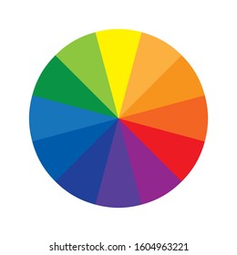 Color wheel or color circle with twelve colors