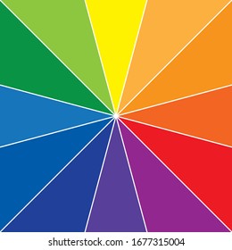 Color wheel or color circle with twelve colors