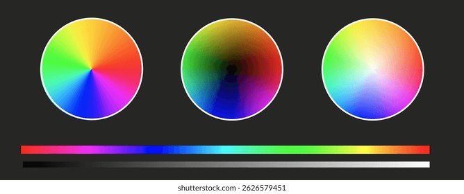Color wheel or color circle. Vector multi color palette with rainbow light spectrum gradient