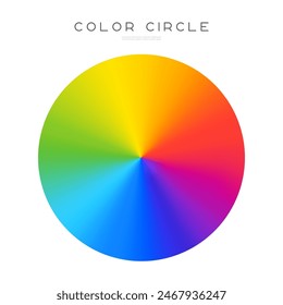 Color wheel or color circle. Vector rgb palette with rainbow light spectrum gradient