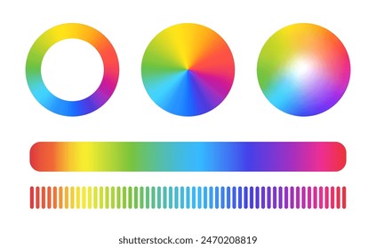 Color wheel or color circle. Vector rgb multi color palette with rainbow light spectrum gradient