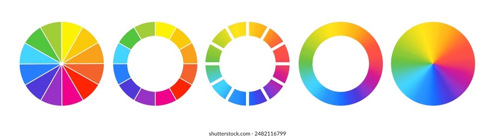 Color wheel or color circle. Vector rgb multi color palette with rainbow light spectrum gradient