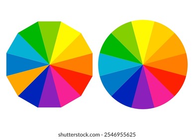 Color wheel or color circle. Vector rgb multi color palette with rainbow light spectrum gradient