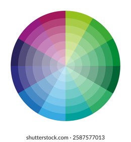 Color wheel. Cool palette. Gradient spectrum. Vector circle.