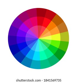 Color wheel for Creativity. Multi-colored rainbow palette. Vector illustration of swatches of bright colors.