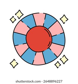 Color Wheel Doodle style, segmented circle representing color theory and visual design, perfect for artist or designer-related projects.