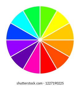 Color wheel in flat design. Vector Illustration. Color wheel isolated