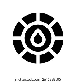 color wheel glyph icon. Strong and solid vector icon for websites, mobile interfaces, presentations, and visual branding. High quality and easy to edit.