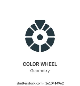 Color wheel glyph icon vector on white background. Flat vector color wheel icon symbol sign from modern geometry collection for mobile concept and web apps design.