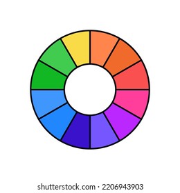 Color wheel guide. Floral patterns and palette isolated. RGB and CMYK colors. Pie charts diagrams. Set of different color circles. Infographic element round shape. Vector illustration.