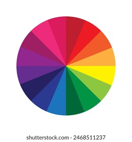 Color wheel icon. Bright spectrum vector. Circular rainbow illustration. Vibrant design element.