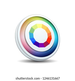Color wheel icon button illustration