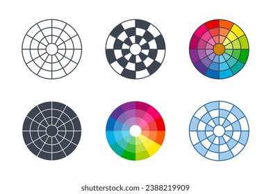 Color Wheel icon collection with different styles. color circle isolated icon symbol vector illustration isolated on white background