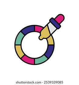 Color Wheel icon isolated on a white background. Vector illustration.